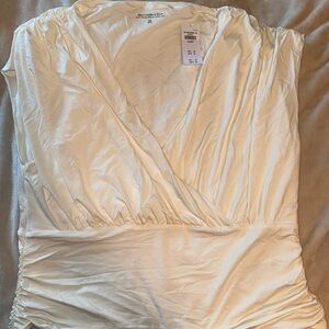 Abercrombie & Fitch Cream Wrap Blouse